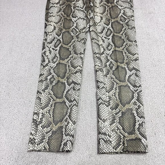 Michael Kors Pants Brown Skinny Green Snake Skin Print Women’s Size 4 - Picture 8 of 12